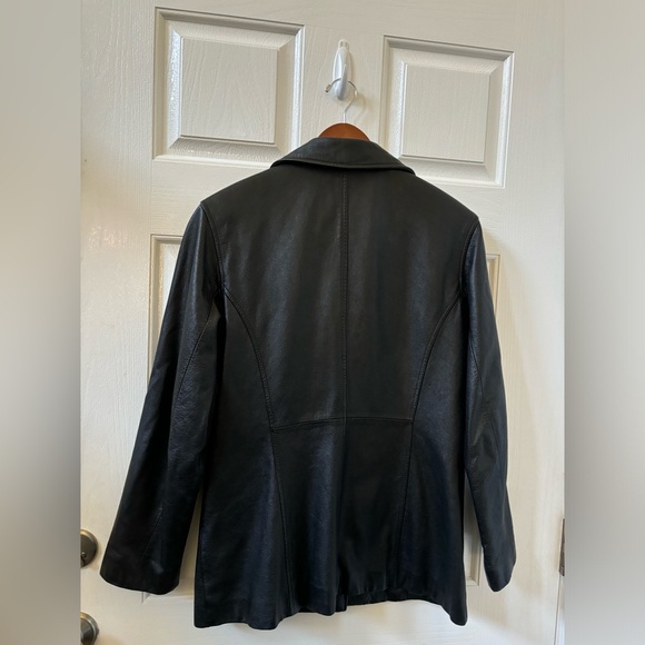 Wilsons Black 100% Leather 4-Button Career Casual Coat/Jacket Women's Size M - Picture 2 of 8